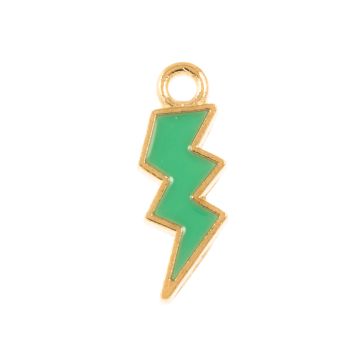 Enamel Charm Lightning (20 x 7 x 1.5 mm) Cyan (5 pcs)