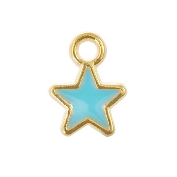 Enamel Charm Star (9 x 7 x 1 mm) Blue (20 pcs)
