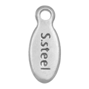 Stainless Steel Charm Heart (10 x 4 x 0.7 mm) Antique Silver (50 pcs)