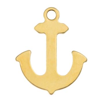 Stainless Steel Charm Anchor (16 x 13 x 1 mm) Gold (10 pcs)