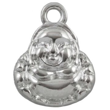 Charm Buddha (15 x 11 x 2.5 mm) Antique Silver (25 pcs)