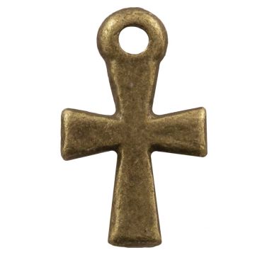 Charm Cross (12 x 7 x 1.3 mm) Bronze (25 pcs)