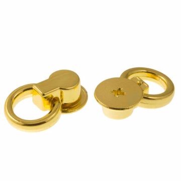 Phone Case Rivet with Ring (18.5 x 11.5 mm) Gold (2 pcs)