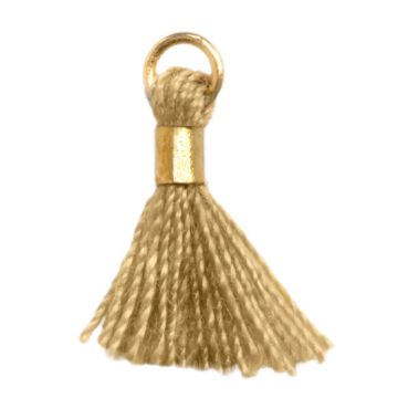 Tassels (10 - 15 mm) Tan / Gold (10 pcs)