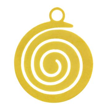 Stainless Steel Charm Round (14 x 11.5 x 1 mm) Or (2 pcs)