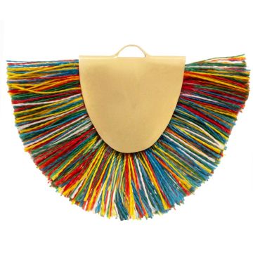 Tassels (28 x 35 x 3 mm) Multi Color / Gold (2 pcs)