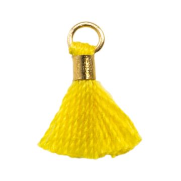 Tassels (10 - 15 mm) Canary Yellow / Gold (10 pcs)