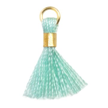 Tassels (10 - 15 mm) Peppermint / Gold (10 pcs)