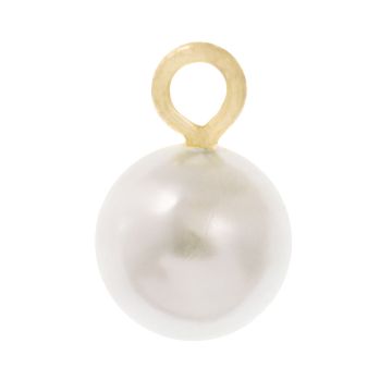 Resin Charm Pearl (13 x 8 mm) Broken White Gold (10 pcs)