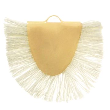 Tassels (28 x 35 x 3 mm) White / Gold (2 pcs)