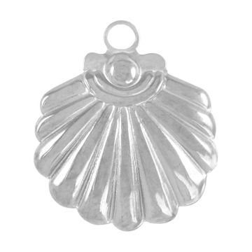 Stainless Steel Pendant Shell (18 x 16 x 2.5 mm) Antique Silver (2 pcs)