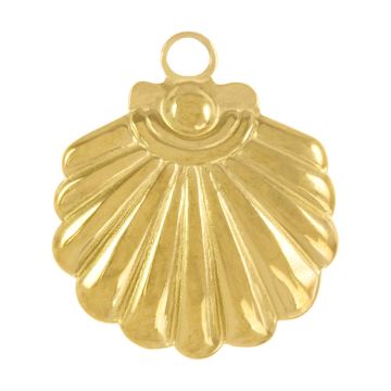 Stainless Steel Pendant Shell (18 x 16 x 2.5 mm) Gold (2 pcs)