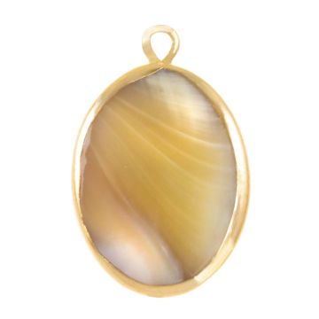 Shell Pendant (22 - 24 x 13 - 15 x 5 - 6 mm) Light Gold (1 pcs)