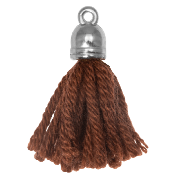 Tassels (20 mm) Penny Brown / Silver (5 pcs)