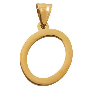 Stainless Steel Letter Pendant O (33 x 20 x 2 mm) Gold (1 pc)
