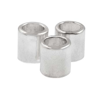 Tibetan Metal Beads Large Hole (8 x 6 mm) Antique Silver (10 pcs)