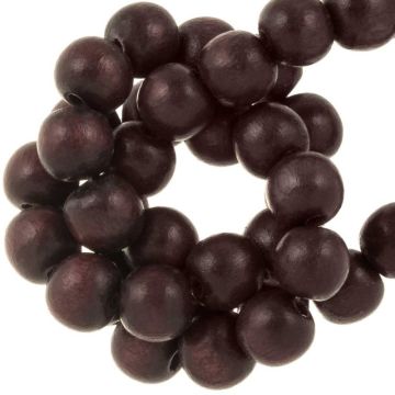 Wooden Beads Vintage Look (12 mm) Burgundy Brown (70 pcs)