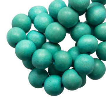 Wooden Beads Vintage Look (10 mm) Turquoise (80 pcs)
