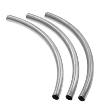 Curved Tube Beads (50 x 3 mm) Antique Silver (5 pcs)