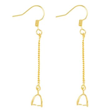 Stainless Steel Earring Hooks with Bail (53 mm) Gold (4 pcs)