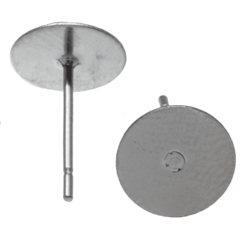 Stainless Steel Stud Earring Posts (8 mm) Antique Silver (20 pcs)