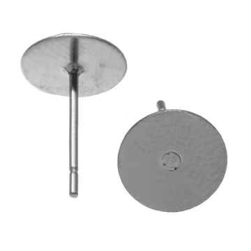 Stainless Steel Stud Earring Posts (6 mm) Antique Silver (20 pcs)