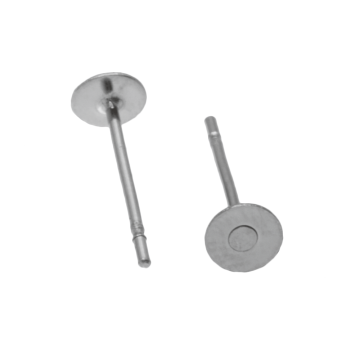 Stainless Steel Stud Earring Posts (4 mm) Antique Silver (20 pcs)