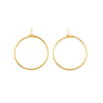Stainless Steel Hoop Earrings (15 x 0.7 mm) Gold (10 pcs)