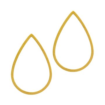 Stainless Steel Closed Rings Teardrop (21 x 11 x 1 mm) Or (4 pcs)
