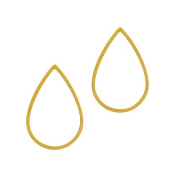 Stainless Steel Closed Rings Teardrop (16 x 11 x 1 mm) Gold (4 pcs)