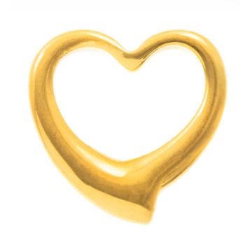 Stainless Steel Charm Heart (16 x 16 x 3 mm) Gold (1 pcs)