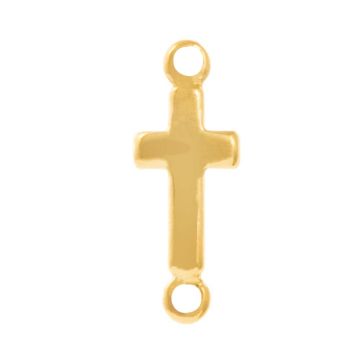 Jewelry Connector Cross (13.5 x 5.5 x 1.5 mm) Gold (5 pcs)
