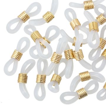 Eyeglass Holders (19 x 4 mm) Transparent - Gold (25 pcs)