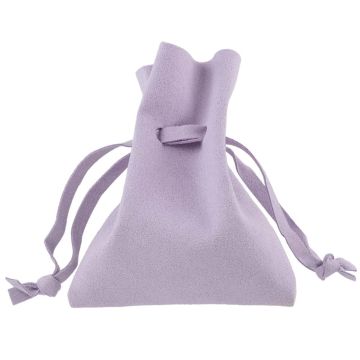 Faux Suede Bags (10 x 8 cm) Soft Lilac (5 pcs)