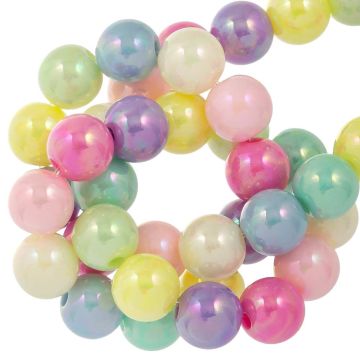Acrylic Beads (10 mm) Mix Color Pastel AB (50 pcs)