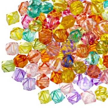 Acrylic Beads Smiley (7 x 3.5 mm) Silver-Black (50 pieces)