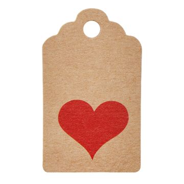 Jewelry Hang Tags - Heart (3 x 5 cm) Brown (5 pcs)