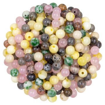 Bead Mix - Gemstone Beads (4 mm) Mixed Stone (30 gram / ca 270 pcs)