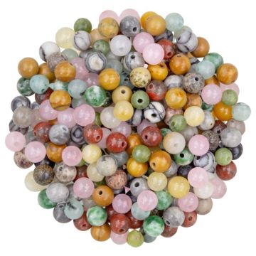 Bead Mix - Gemstone Beads (4 mm) Mixed Stone (30 gram / ca 270 pcs)