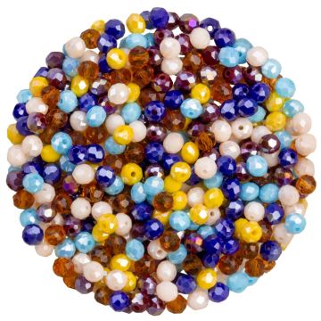 Faceted Rondelle Beads (4 x 3 mm) Mixed Color (400 pcs)