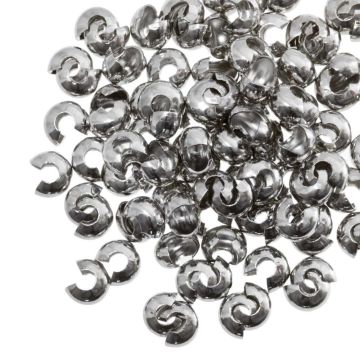 Crimp Bead Covers (5 mm) Antique Silver (25 pcs)