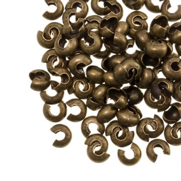 Crimp Bead Covers (4 mm) Bronze (25 pcs)