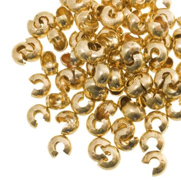 Crimp Bead Covers (6.5 mm) Gold (25 pcs)