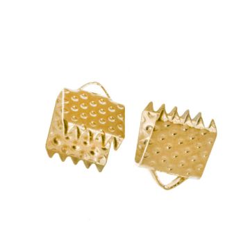 Ribbon End (7.5 x 6 mm) Gold (20 pcs)