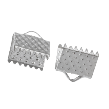 Ribbon End (8 mm) Antique Silver (20 pcs)