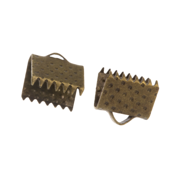 Ribbon End (7.5 x 8 mm) Bronze (20 pcs)