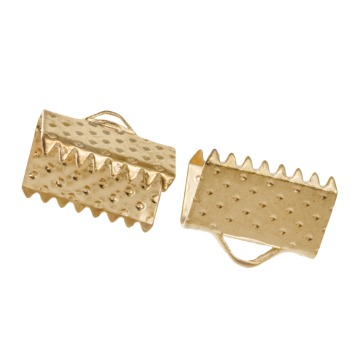 Ribbon End (7 x 10 mm) Gold (20 pcs)