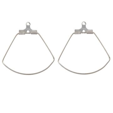 Stainless Steel Earring Frames (27 x 27 mm) Antique Silver (6 pcs)