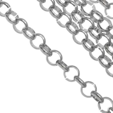 Stainless Steel Rolo Chain (6 x 2 mm) Antique Silver (1 meter)