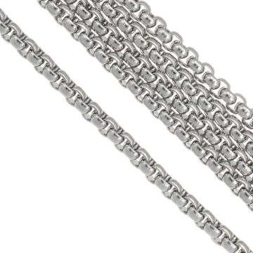 Stainless Steel Link Chain (3.5 x 3.5 mm) Antique Silver (2.5 meters)